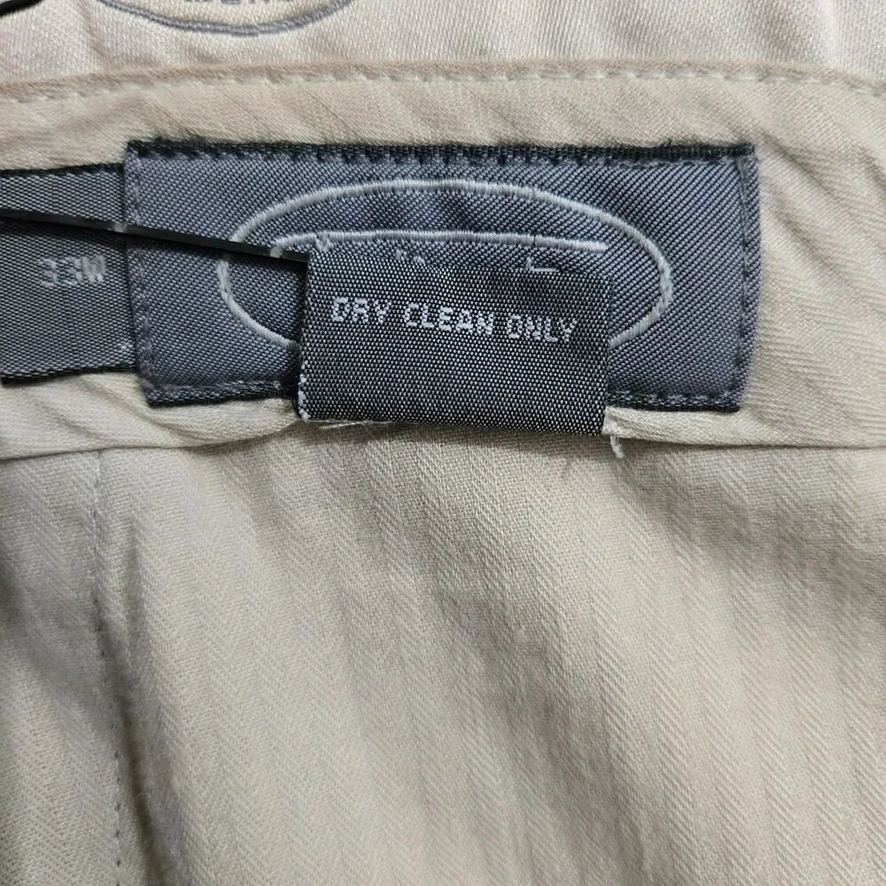 Talbots Men 33W (34X28.5) Gray 100% Wool Flat Front Cuffed Dress Pants